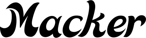 Vorschau des Bootsnamens "Macker" als Schriftzug für "Bootsbeschriftung Klassisch 33"