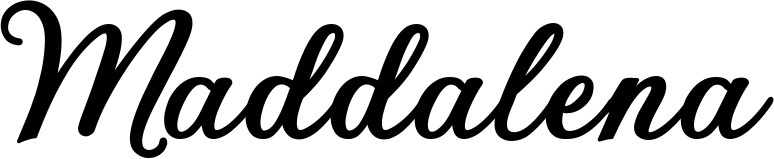 Vorschau des Bootsnamens "Maddalena" als Schriftzug für "Bootsbeschriftung Klassisch 69"