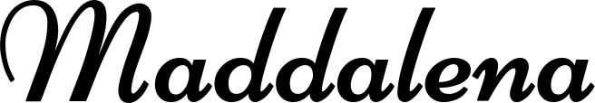 Vorschau des Bootsnamens "Maddalena" als Schriftzug für "Bootsbeschriftung Klassisch 84"