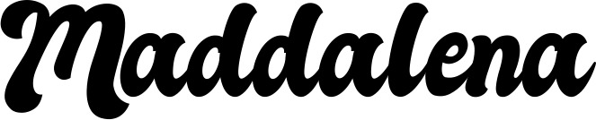 Vorschau des Bootsnamens "Maddalena" als Schriftzug für "Bootsbeschriftung Klassisch 41"