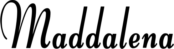 Vorschau des Bootsnamens "Maddalena" als Schriftzug für "Bootsbeschriftung Klassisch 76"