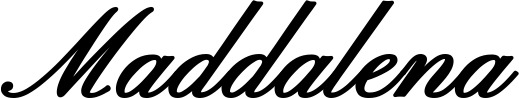 Vorschau des Bootsnamens "Maddalena" als Schriftzug für "Bootsbeschriftung Klassisch 107"