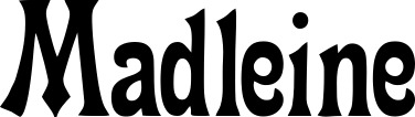 Vorschau des Bootsnamens "Madleine" als Schriftzug für "Bootsbeschriftung Neu 44"