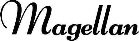 Vorschau des Bootsnamens "Magellan" als Schriftzug für "Bootsbeschriftung Klassisch 76-A"