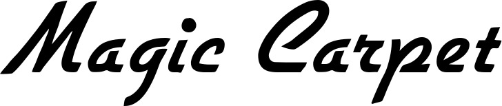 Vorschau des Bootsnamens "Magic Carpet" als Schriftzug für "Bootsbeschriftung Klassisch 66"