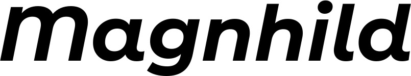 Vorschau des Bootsnamens "Magnhild" als Schriftzug für "Bootsbeschriftung Kursiv 07"