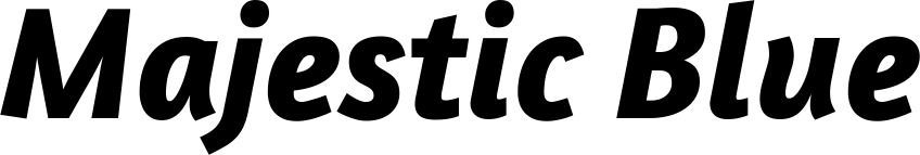 Bootsname 'Majestic Blue' angezeigt als 'Bootsbeschriftung Kursiv 01'