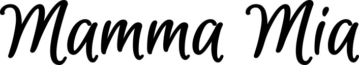 Vorschau des Bootsnamens "Mamma Mia" als Schriftzug für "Bootsbeschriftung Klassisch 105"