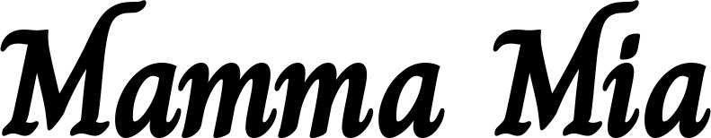 Vorschau des Bootsnamens "Mamma Mia" als Schriftzug für "Bootsbeschriftung Klassisch 51"