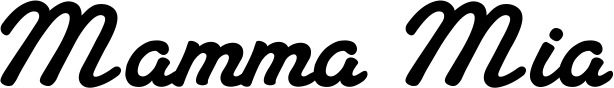 Vorschau des Bootsnamens "Mamma Mia" als Schriftzug für "Bootsbeschriftung Klassisch 65"