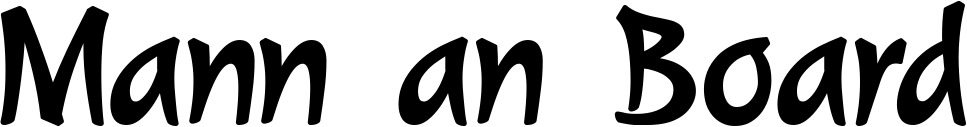 Vorschau des Bootsnamens "Mann an Board" als Schriftzug für "Bootsbeschriftung Klassisch 72"