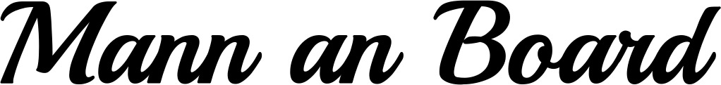 Vorschau des Bootsnamens "Mann an Board" als Schriftzug für "Bootsbeschriftung Klassisch 86"