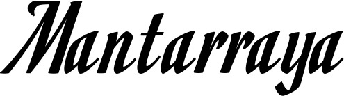 Vorschau des Bootsnamens "Mantarraya" als Schriftzug für "Bootsbeschriftung Klassisch 93"