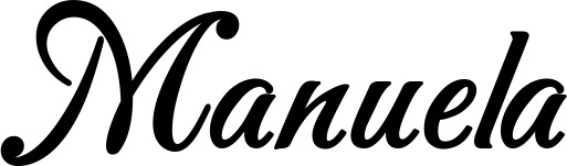 Vorschau des Bootsnamens "Manuela" als Schriftzug für "Bootsbeschriftung Klassisch 50"