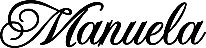 Vorschau des Bootsnamens "Manuela" als Schriftzug für "Bootsbeschriftung Klassisch 70"