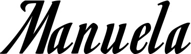 Vorschau des Bootsnamens "Manuela" als Schriftzug für "Bootsbeschriftung Klassisch 93"