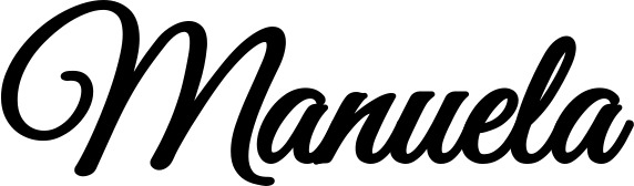 Vorschau des Bootsnamens "Manuela" als Schriftzug für "Bootsbeschriftung Klassisch 68"