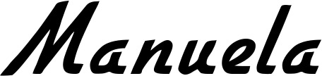 Vorschau des Bootsnamens "Manuela" als Schriftzug für "Bootsbeschriftung Klassisch 66"