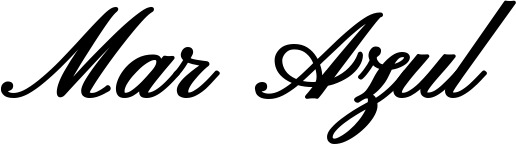 Vorschau des Bootsnamens "Mar Azul" als Schriftzug für "Bootsbeschriftung Klassisch 107"