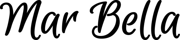 Vorschau des Bootsnamens "Mar Bella" als Schriftzug für "Bootsbeschriftung Klassisch 105"