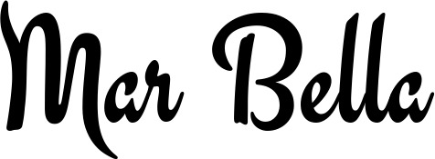 Vorschau des Bootsnamens "Mar Bella" als Schriftzug für "Bootsbeschriftung Klassisch 63"