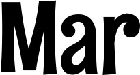 Vorschau des Bootsnamens "Mar" als Schriftzug für "Bootsbeschriftung Neu 68"