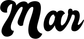 Vorschau des Bootsnamens "Mar" als Schriftzug für "Bootsbeschriftung Klassisch 41"
