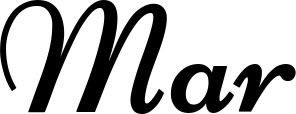 Vorschau des Bootsnamens "Mar" als Schriftzug für "Bootsbeschriftung Klassisch 84"
