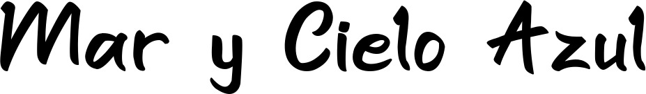 Vorschau des Bootsnamens "Mar y Cielo Azul" als Schriftzug für "Bootsbeschriftung Klassisch 95"