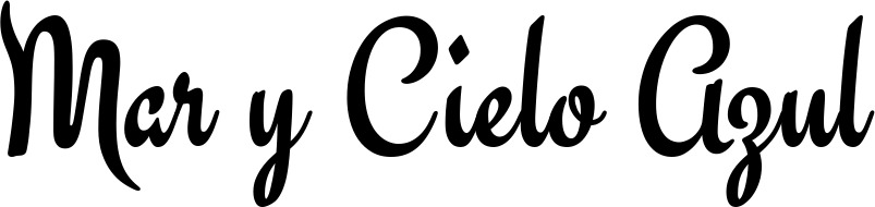 Vorschau des Bootsnamens "Mar y Cielo Azul" als Schriftzug für "Bootsbeschriftung Klassisch 63"