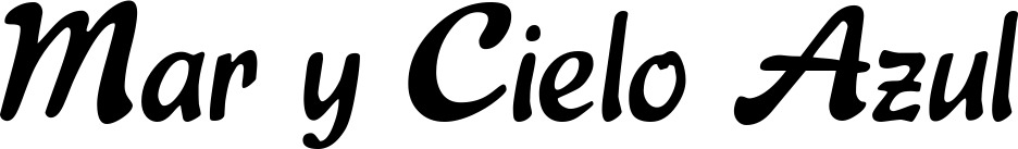 Vorschau des Bootsnamens "Mar y Cielo Azul" als Schriftzug für "Bootsbeschriftung Klassisch 15"