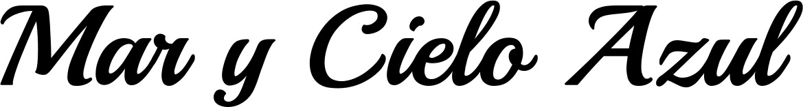 Vorschau des Bootsnamens "Mar y Cielo Azul" als Schriftzug für "Bootsbeschriftung Klassisch 86"