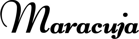 Vorschau des Bootsnamens "Maracuja" als Schriftzug für "Bootsbeschriftung Klassisch 76-A"