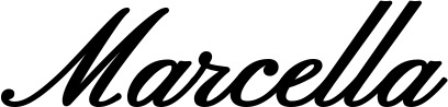 Vorschau des Bootsnamens "Marcella" als Schriftzug für "Bootsbeschriftung Klassisch 107"