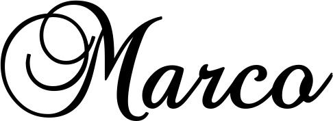 Vorschau des Bootsnamens "Marco" als Schriftzug für "Bootsbeschriftung Klassisch 02-A"