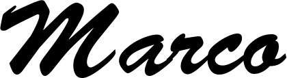 Vorschau des Bootsnamens "Marco" als Schriftzug für "Bootsbeschriftung Klassisch 03"