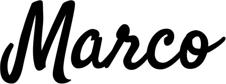 Vorschau des Bootsnamens "Marco" als Schriftzug für "Bootsbeschriftung Klassisch 96"