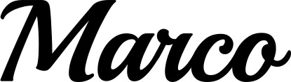 Vorschau des Bootsnamens "Marco" als Schriftzug für "Bootsbeschriftung Klassisch 86"
