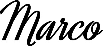 Vorschau des Bootsnamens "Marco" als Schriftzug für "Bootsbeschriftung Klassisch 44"