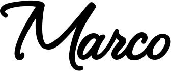 Vorschau des Bootsnamens "Marco" als Schriftzug für "Bootsbeschriftung Klassisch 111"