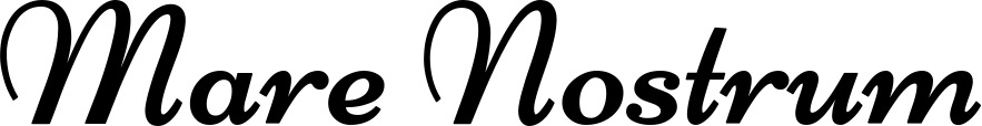 Vorschau des Bootsnamens "Mare Nostrum" als Schriftzug für "Bootsbeschriftung Klassisch 84"