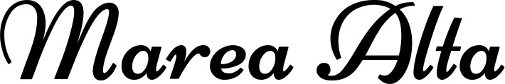 Vorschau des Bootsnamens "Marea Alta" als Schriftzug für "Bootsbeschriftung Klassisch 84"