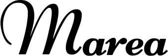 Vorschau des Bootsnamens "Marea" als Schriftzug für "Bootsbeschriftung Klassisch 76-A"