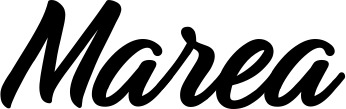 Vorschau des Bootsnamens "Marea" als Schriftzug für "Bootsbeschriftung Klassisch 48"