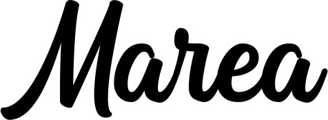 Vorschau des Bootsnamens "Marea" als Schriftzug für "Bootsbeschriftung Klassisch 43"
