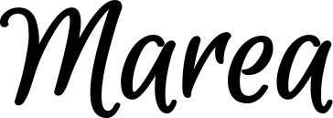 Vorschau des Bootsnamens "Marea" als Schriftzug für "Bootsbeschriftung Klassisch 105"