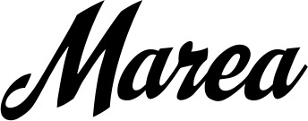 Vorschau des Bootsnamens "Marea" als Schriftzug für "Bootsbeschriftung Klassisch 29"