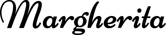 Vorschau des Bootsnamens "Margherita" als Schriftzug für "Bootsbeschriftung Klassisch 84"