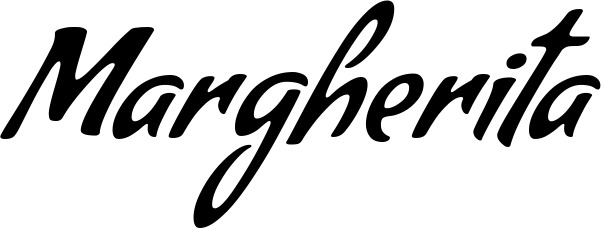 Vorschau des Bootsnamens "Margherita" als Schriftzug für "Bootsbeschriftung Klassisch 57"