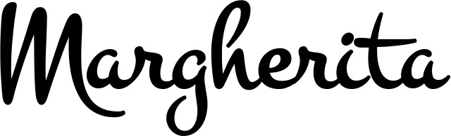 Vorschau des Bootsnamens "Margherita" als Schriftzug für "Bootsbeschriftung Klassisch 81"